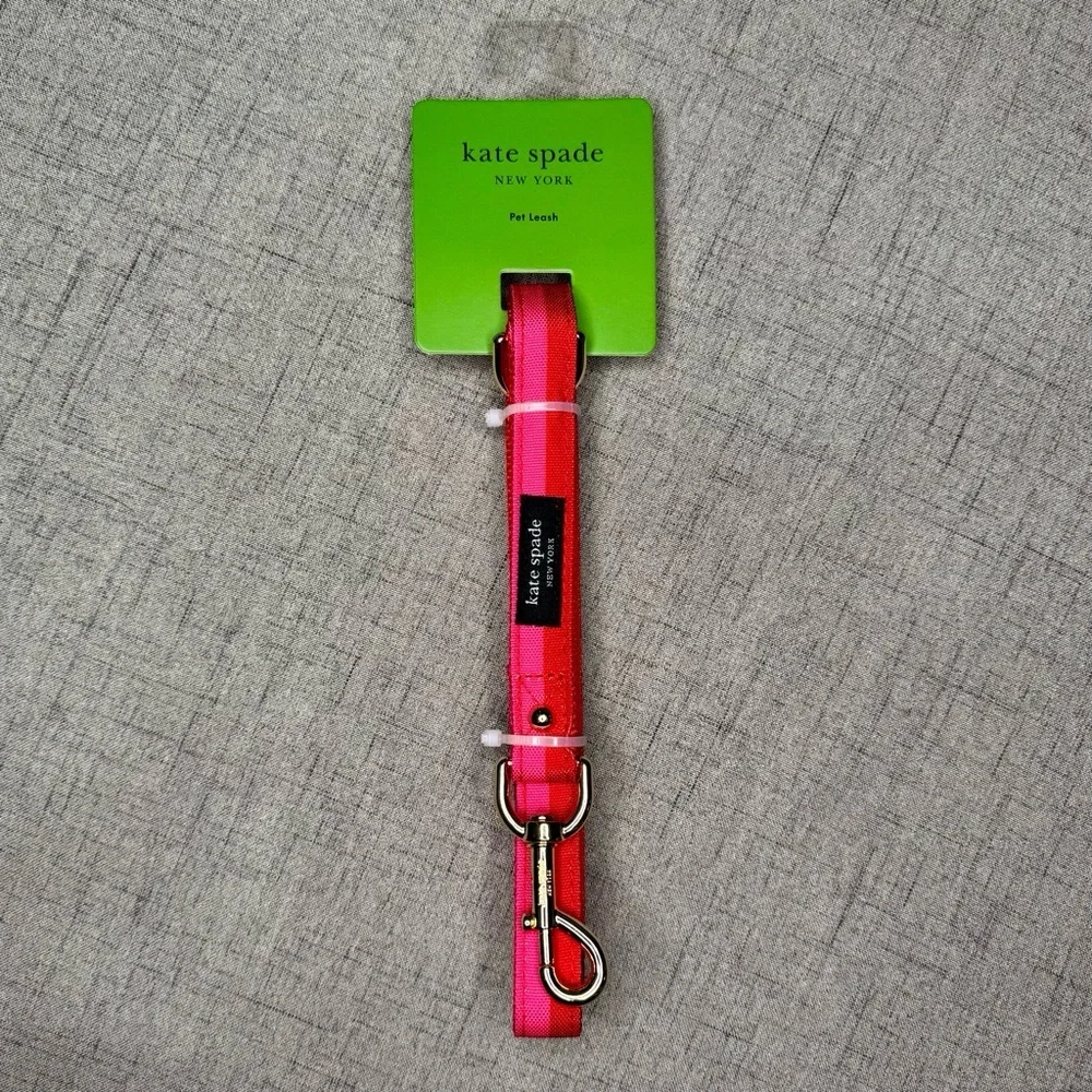 Kate Spade New York Dog Leash Pink & Red Colorblock Pet Leash NWT